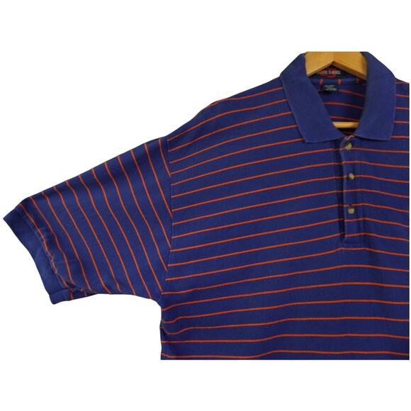 Vintage Florida Gators Men’s Striped Polo Shirt XL Blue Orange College Football - Picture 5 of 8